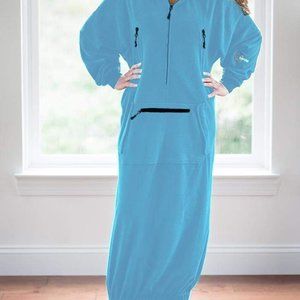 IWOM CONVERTIBLE FLEECE HOODIE: Light Blue